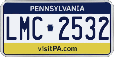 PA license plate LMC2532