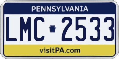 PA license plate LMC2533