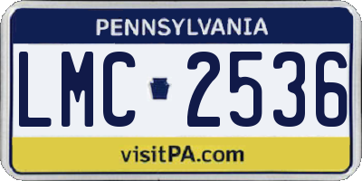 PA license plate LMC2536