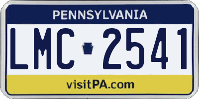 PA license plate LMC2541