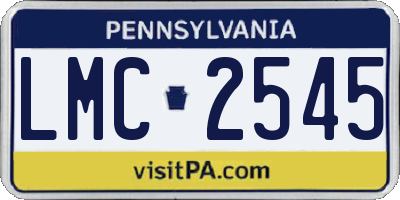 PA license plate LMC2545