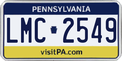 PA license plate LMC2549