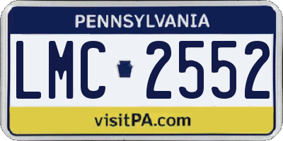 PA license plate LMC2552