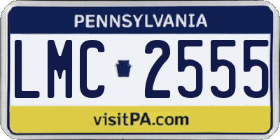 PA license plate LMC2555