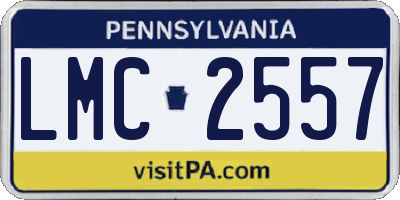 PA license plate LMC2557