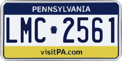 PA license plate LMC2561