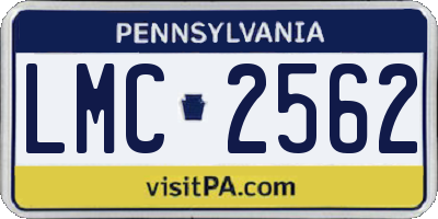 PA license plate LMC2562