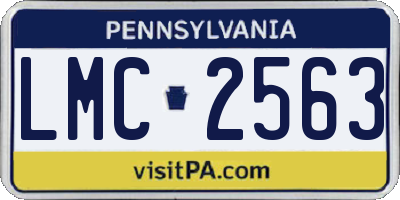 PA license plate LMC2563