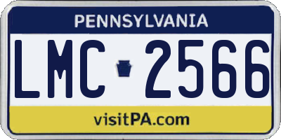 PA license plate LMC2566