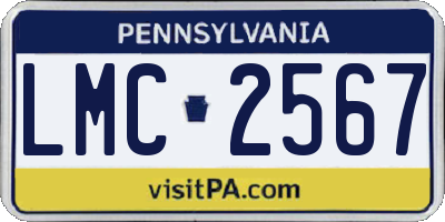 PA license plate LMC2567