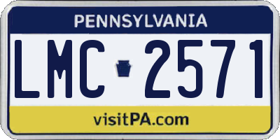 PA license plate LMC2571
