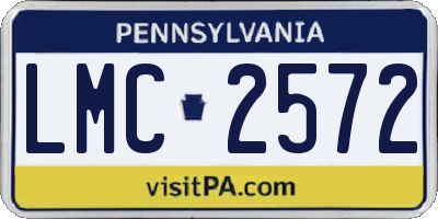 PA license plate LMC2572