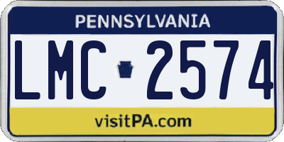 PA license plate LMC2574