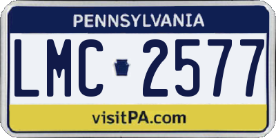 PA license plate LMC2577