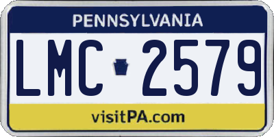 PA license plate LMC2579