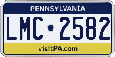 PA license plate LMC2582