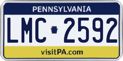PA license plate LMC2592