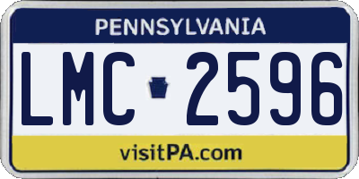 PA license plate LMC2596