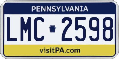 PA license plate LMC2598