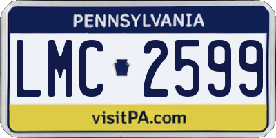 PA license plate LMC2599
