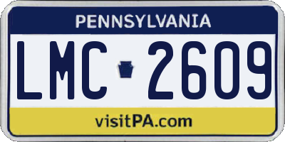 PA license plate LMC2609