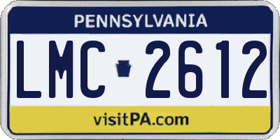 PA license plate LMC2612