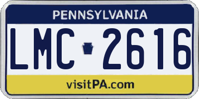 PA license plate LMC2616