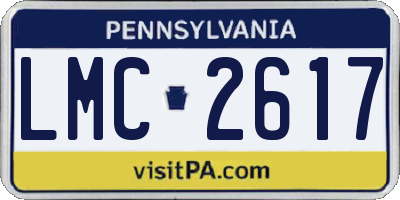 PA license plate LMC2617
