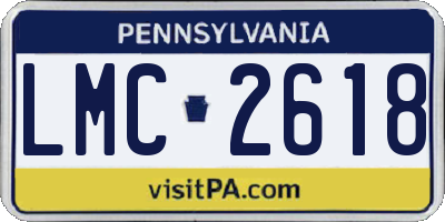 PA license plate LMC2618