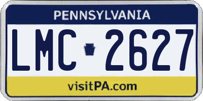 PA license plate LMC2627