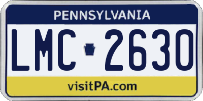 PA license plate LMC2630
