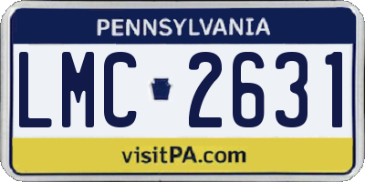 PA license plate LMC2631