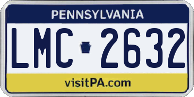 PA license plate LMC2632