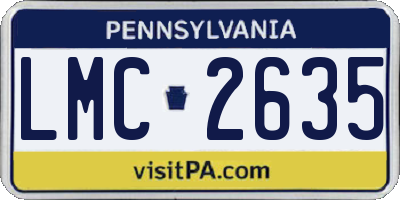 PA license plate LMC2635