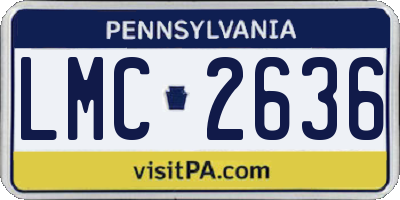 PA license plate LMC2636