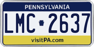 PA license plate LMC2637