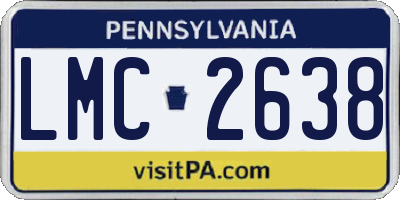 PA license plate LMC2638