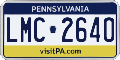 PA license plate LMC2640