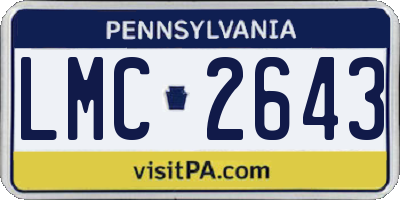 PA license plate LMC2643