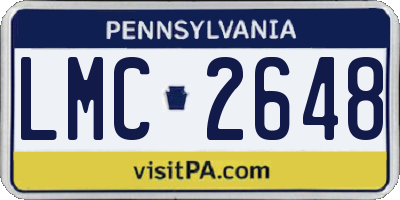 PA license plate LMC2648