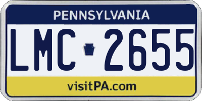 PA license plate LMC2655