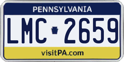 PA license plate LMC2659