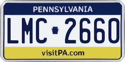 PA license plate LMC2660