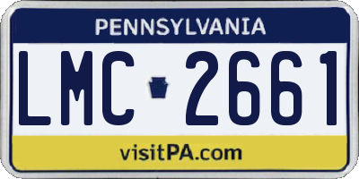 PA license plate LMC2661