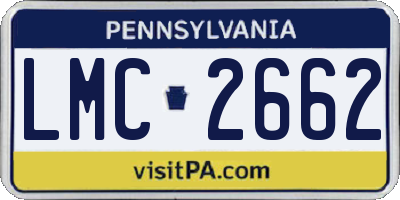 PA license plate LMC2662