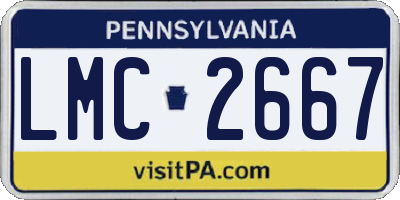 PA license plate LMC2667