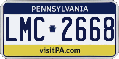 PA license plate LMC2668