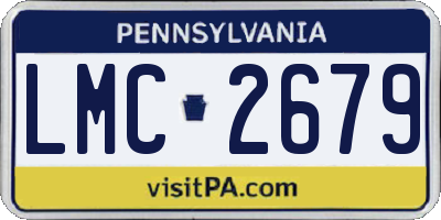 PA license plate LMC2679