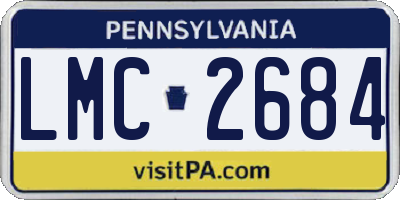 PA license plate LMC2684