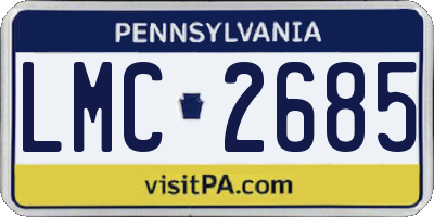 PA license plate LMC2685